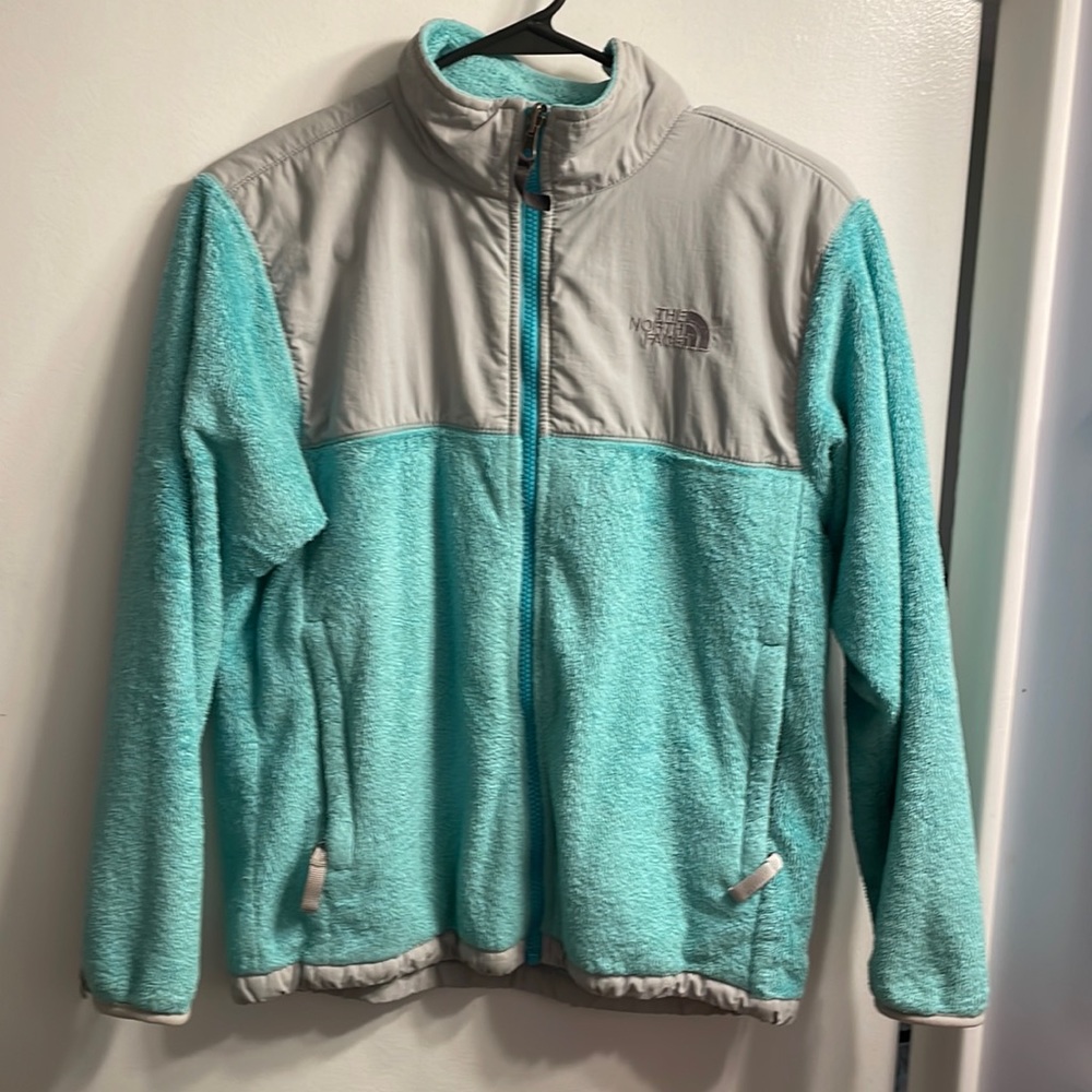 The North Face Teal/Gray Youth Size L Fleece